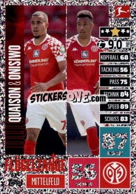 Sticker Quaison / Onisiwo - German Fussball Bundesliga 2020-2021. Match Attax Extra - Panini