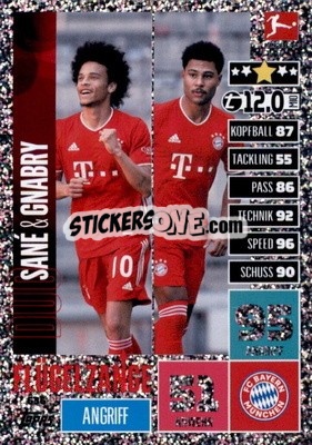Sticker Sane / Gnabry - German Fussball Bundesliga 2020-2021. Match Attax Extra - Panini