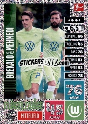 Sticker Brekalo / Mehmedi - German Fussball Bundesliga 2020-2021. Match Attax Extra - Panini