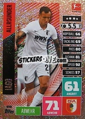 Sticker Iago - German Fussball Bundesliga 2020-2021. Match Attax Extra - Panini