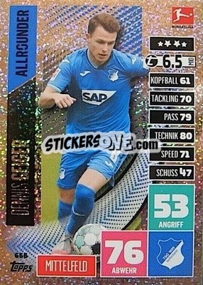 Sticker Dennis Geiger - German Fussball Bundesliga 2020-2021. Match Attax Extra - Panini