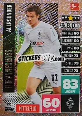 Sticker Florian Neuhaus - German Fussball Bundesliga 2020-2021. Match Attax Extra - Panini