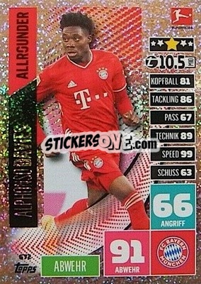 Cromo Alphonso Davies - German Fussball Bundesliga 2020-2021. Match Attax Extra - Panini