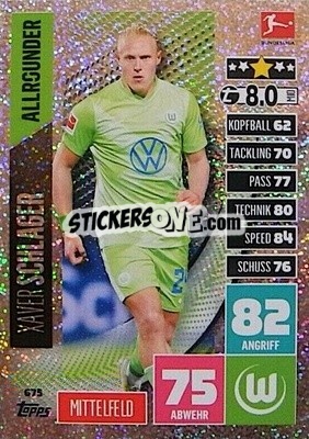 Sticker Xaver Schlager - German Fussball Bundesliga 2020-2021. Match Attax Extra - Panini