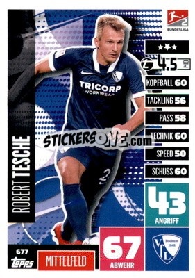 Sticker Robert Tesche - German Fussball Bundesliga 2020-2021. Match Attax Extra - Panini