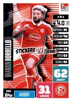 Sticker Brandon Borrello - German Fussball Bundesliga 2020-2021. Match Attax Extra - Panini