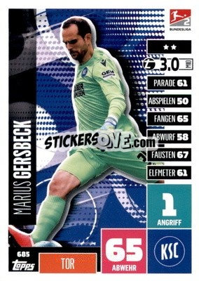 Sticker Marius Gersbeck - German Fussball Bundesliga 2020-2021. Match Attax Extra - Panini