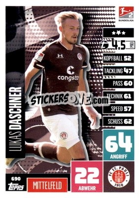 Sticker Lukas Daschner - German Fussball Bundesliga 2020-2021. Match Attax Extra - Panini