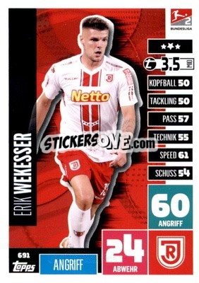 Sticker Erik Wekesser - German Fussball Bundesliga 2020-2021. Match Attax Extra - Panini