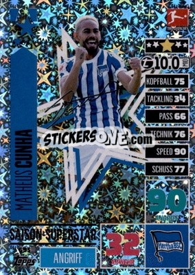 Sticker Matheus Cunha - German Fussball Bundesliga 2020-2021. Match Attax Extra - Panini