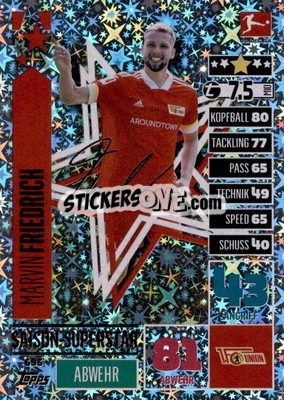 Figurina Marvin Friedrich - German Fussball Bundesliga 2020-2021. Match Attax Extra - Panini