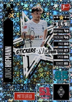 Sticker Jonas Hofmann - German Fussball Bundesliga 2020-2021. Match Attax Extra - Panini
