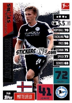 Sticker Jóan Símun Edmundsson - German Fussball Bundesliga 2020-2021. Match Attax Extra - Panini