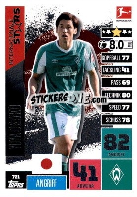 Sticker Yuya Osako - German Fussball Bundesliga 2020-2021. Match Attax Extra n. 721 - Panini