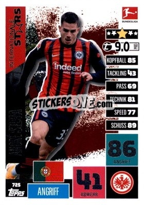 Sticker André Silva - German Fussball Bundesliga 2020-2021. Match Attax Extra - Panini