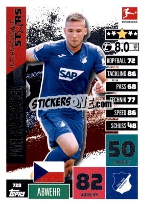 Sticker Pavel Kaderabek - German Fussball Bundesliga 2020-2021. Match Attax Extra - Panini