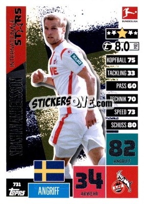 Sticker Sebastian Andersson - German Fussball Bundesliga 2020-2021. Match Attax Extra - Panini