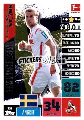 Figurina Sebastian Andersson - German Fussball Bundesliga 2020-2021. Match Attax Extra - Panini