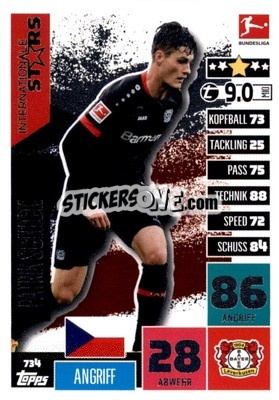 Sticker Patrik Schick - German Fussball Bundesliga 2020-2021. Match Attax Extra - Panini