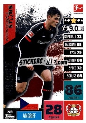 Cromo Patrik Schick - German Fussball Bundesliga 2020-2021. Match Attax Extra - Panini