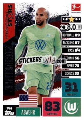 Sticker John Anthony Brooks - German Fussball Bundesliga 2020-2021. Match Attax Extra - Panini