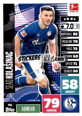 Sticker Sead Kolasinac - German Fussball Bundesliga 2020-2021. Match Attax Extra - Panini