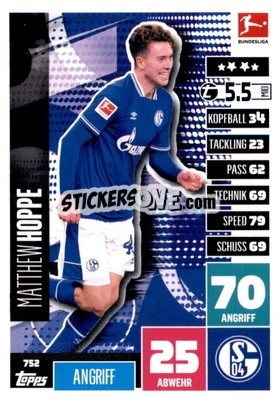 Sticker Matthew Hoppe - German Fussball Bundesliga 2020-2021. Match Attax Extra - Panini