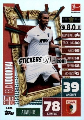 Cromo Felix Uduokhai - German Fussball Bundesliga 2020-2021. Match Attax Extra - Panini