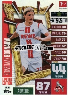 Sticker Sebastiaan Bornauw - German Fussball Bundesliga 2020-2021. Match Attax Extra - Panini