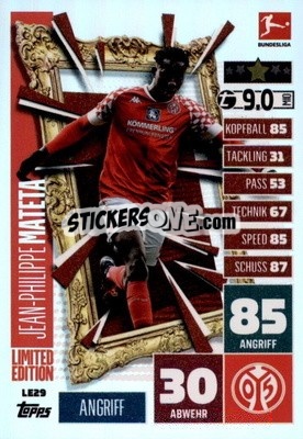 Figurina Jean-Philippe Mateta - German Fussball Bundesliga 2020-2021. Match Attax Extra - Panini