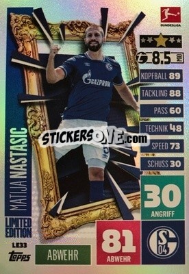 Sticker Matija Nastasic - German Fussball Bundesliga 2020-2021. Match Attax Extra - Panini