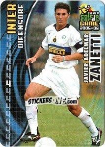 Sticker Javier Adelmar Zanetti - Serie A 2005-2006. Calcio cards game n. 53 - Panini