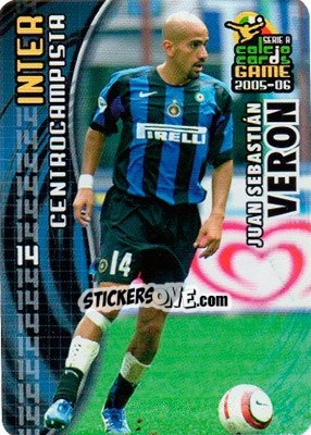 Sticker Juan Sebastian Veron - Serie A 2005-2006. Calcio cards game n. 57 - Panini