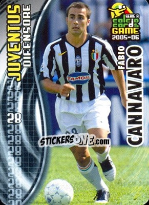 Sticker Fabio Cannavaro - Serie A 2005-2006. Calcio cards game n. 62 - Panini
