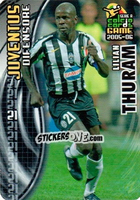 Sticker Lilian Thuram - Serie A 2005-2006. Calcio cards game n. 63 - Panini