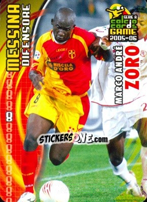 Sticker Marco Andre Zoro - Serie A 2005-2006. Calcio cards game n. 104 - Panini