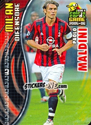 Sticker Paolo Maldini - Serie A 2005-2006. Calcio cards game n. 114 - Panini