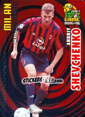 Sticker Andriy Shevchenko - Serie A 2005-2006. Calcio cards game - Panini