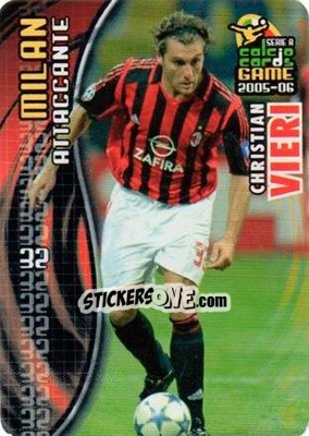 Figurina Christian Vieri - Serie A 2005-2006. Calcio cards game - Panini