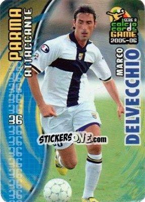 Sticker Marco Delvecchio - Serie A 2005-2006. Calcio cards game n. 140 - Panini