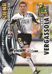 Sticker Simone Vergassola - Serie A 2005-2006. Calcio cards game n. 177 - Panini