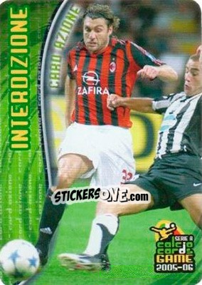 Sticker Interdizione - Vieri - Serie A 2005-2006. Calcio cards game n. 216 - Panini