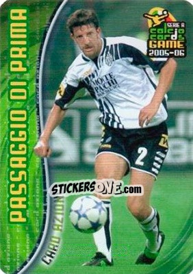 Sticker Passaggio Di Prima - Paolo Negro - Serie A 2005-2006. Calcio cards game n. 221 - Panini