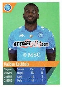 Sticker Koulibaly - SSC Napoli 2020-2021 n. 60 - Erredi Galata Edizioni