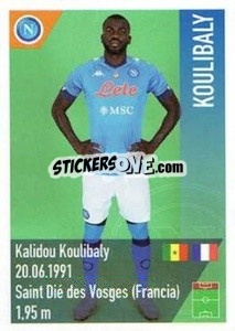 Sticker Koulibaly - SSC Napoli 2020-2021 n. 61 - Erredi Galata Edizioni