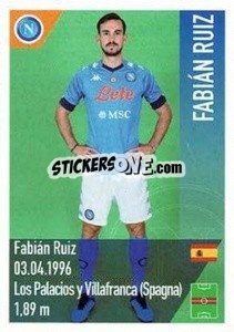 Sticker Fabian Ruiz - SSC Napoli 2020-2021 n. 102 - Erredi Galata Edizioni