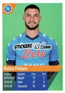 Figurina Politano - SSC Napoli 2020-2021 - Erredi Galata Edizioni
