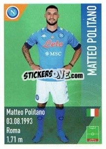 Sticker Politano - SSC Napoli 2020-2021 - Erredi Galata Edizioni