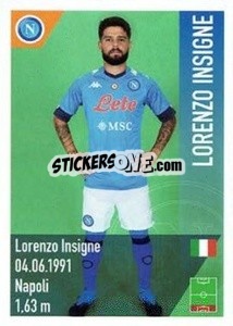 Sticker Insigne - SSC Napoli 2020-2021 - Erredi Galata Edizioni