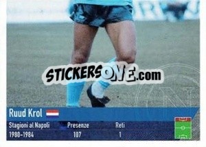 Figurina Ruud Krol - SSC Napoli 2020-2021 - Erredi Galata Edizioni